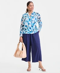 I.n.c. International Concepts Plus Mesh Surplice Top, Macy's Exclusive