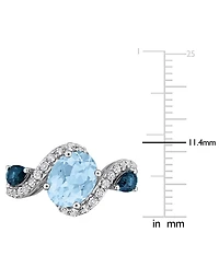 Macy's Sky Blue Topaz (2-1/2 ct. t.w.), London (1/2 t.w.) & White (5/8 Ring Sterling Silver (Also Available Citri