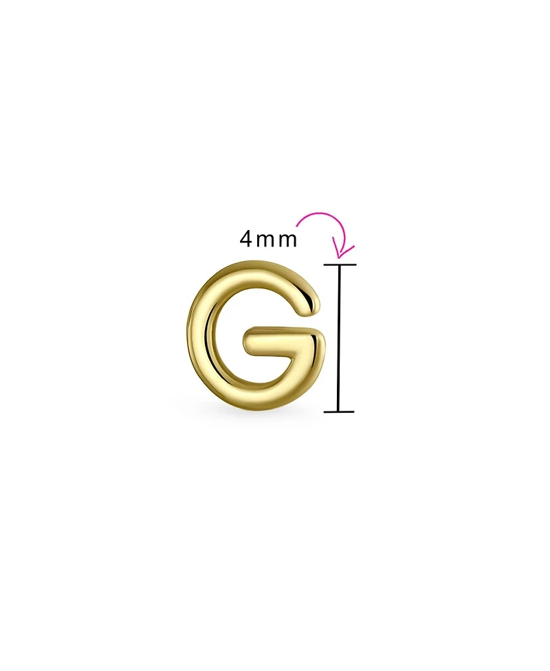 Bling Jewelry Abc Tiny 14K Gold Alphabet Letter Initial 1 Piece Stud Earring Piercing Screw-Back