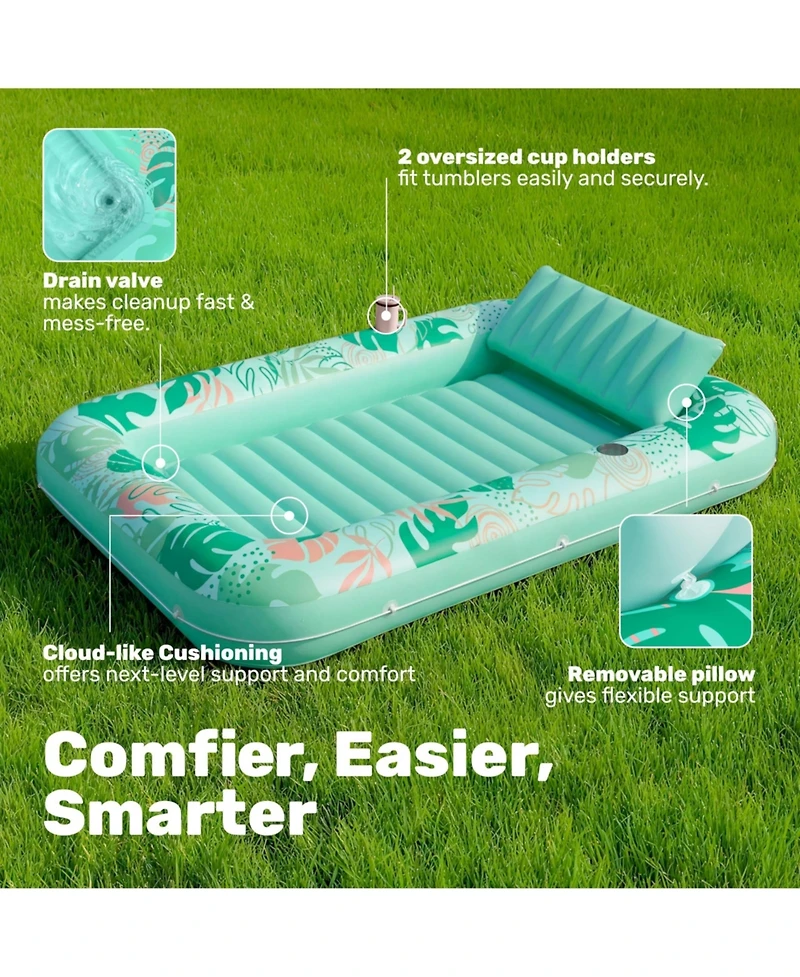 Gnuadz Inflatable Tanning Pool Lounger Float Pillow Raft Lounge 70"x46