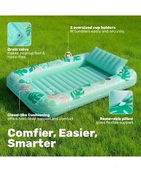 Gnuadz Inflatable Tanning Pool Lounger Float Pillow Raft Lounge 70"x46