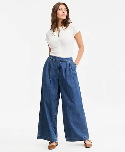 On 34th Women's Denim Hr Wide Leg Trouser Jeans, Macy's Exclusive