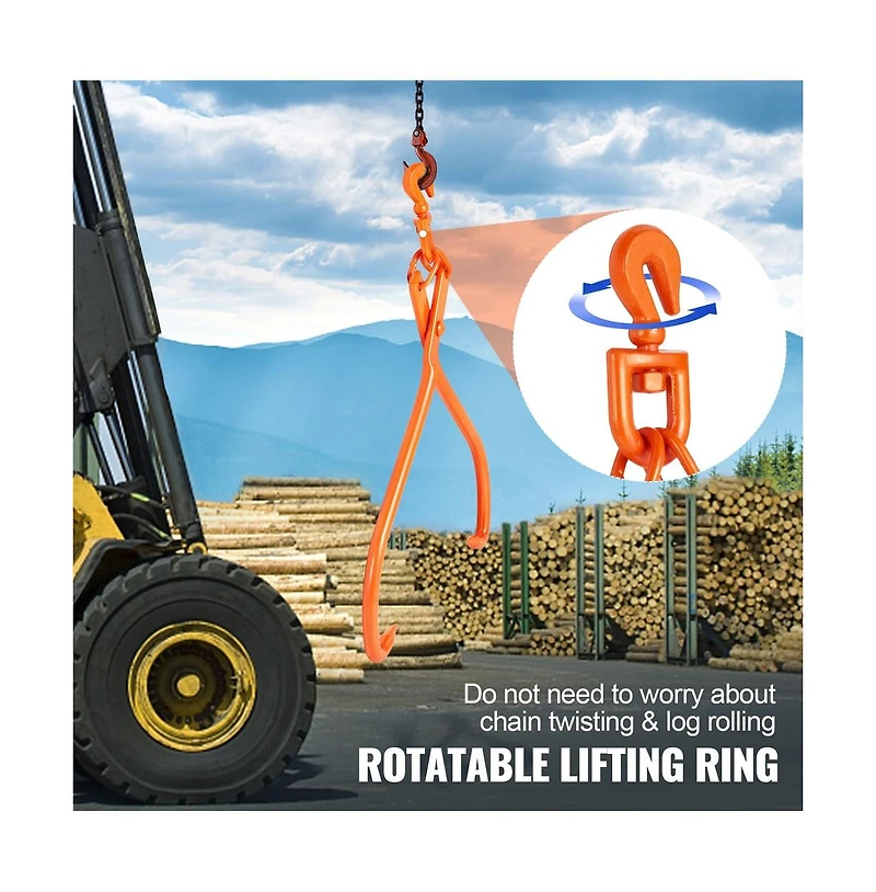 Sugift Log Skidding Tongs 2 Claw Heavy Duty Log Lifting Tongs
