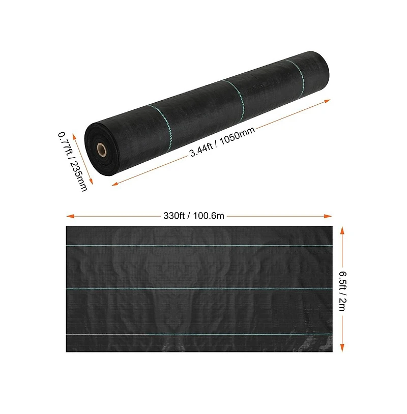 Sugift Heavy Duty Woven Weed Barrier Landscape Fabric Garden Mat