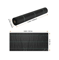 Sugift Heavy Duty Woven Weed Barrier Landscape Fabric Garden Mat