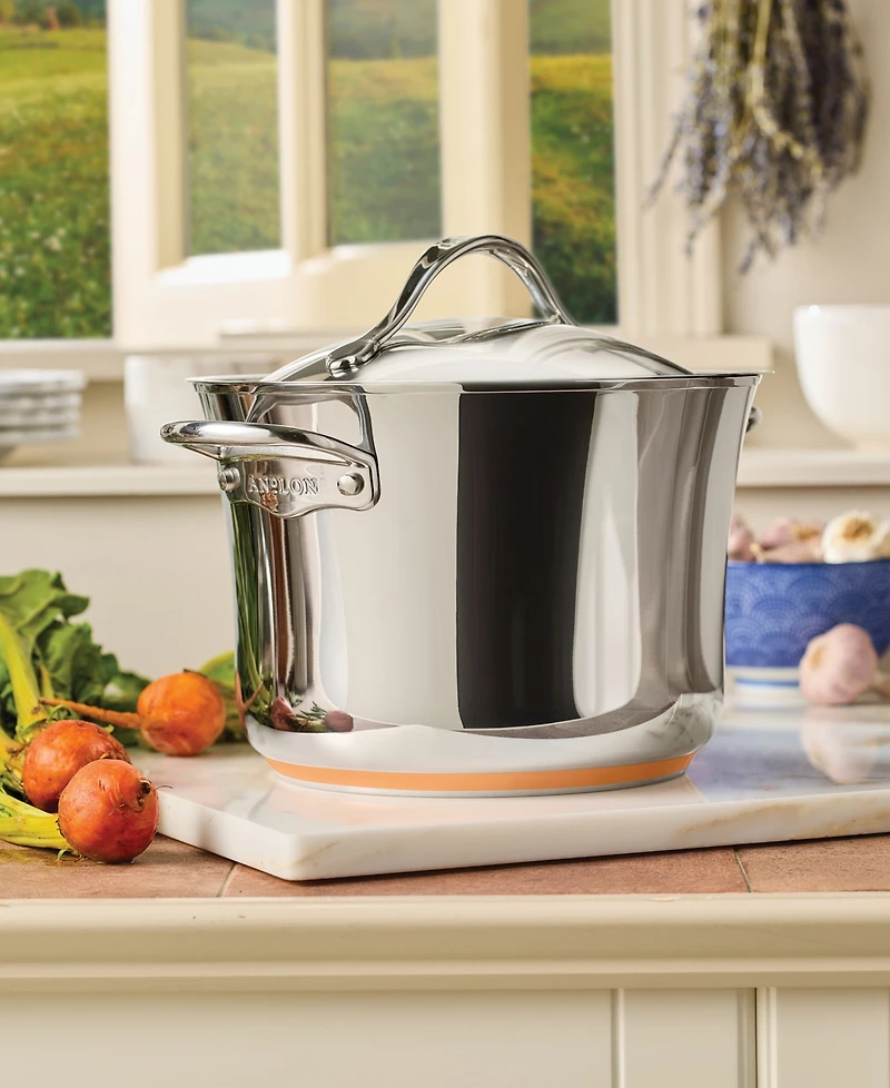 Anolon Nouvelle Copper Stainless Steel 6.5-Qt. Stockpot with Lid