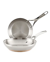 Anolon Nouvelle Copper Stainless Steel 8" & 9.5" French Skillets