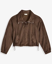 On 34th Women's Faux-Suede High Collar Utility Jacket, Macy's Exclusive