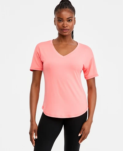 Id Ideology Women's V-Neck Short-Sleeve Performance Tee, Macy's Exclusive