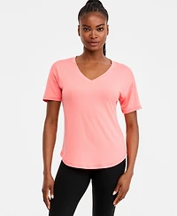 Id Ideology Women's V-Neck Short-Sleeve Performance Tee, Macy's Exclusive