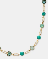Anne Klein Gold-Tone Stone Beaded Strandage Necklace