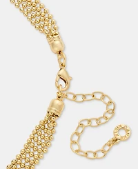 Anne Klein Gold-Tone Metal Beaded Chain Dome Pendant Necklace