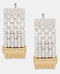 Anne Klein Two-Tone Dynamic Watchband Hoop Earrings
