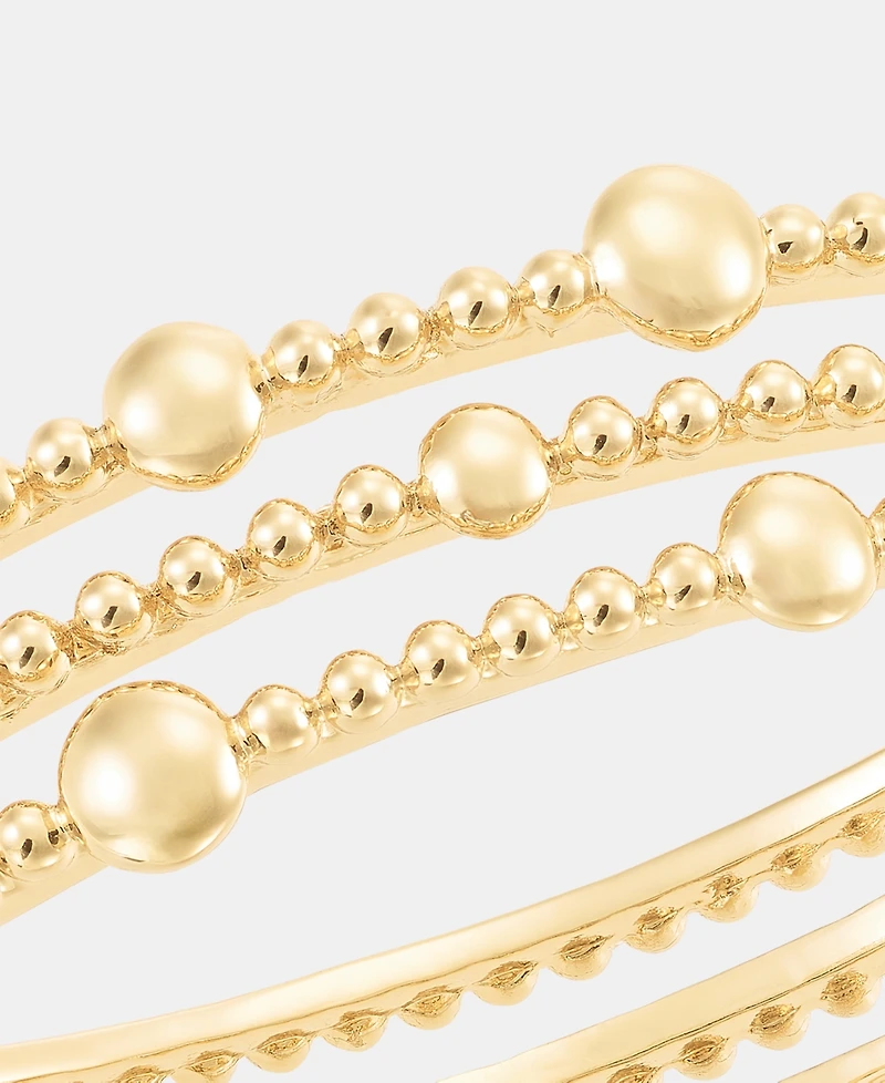 Anne Klein Gold-Tone Metal Beaded Open Hinge Bracelet