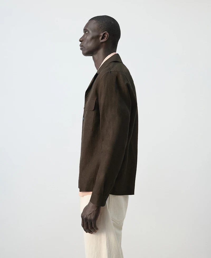 Mango Men's Bowling Collar Overshirt