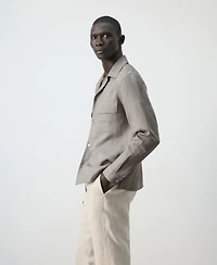 Mango Men's Bowling Collar Overshirt
