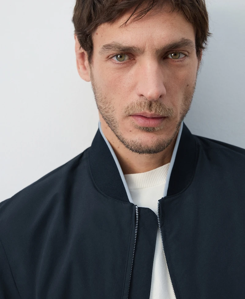 Mango Men's Lightweight Water-Repellent Bomber Jacket