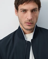 Mango Men's Lightweight Water-Repellent Bomber Jacket