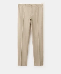 Mango Men's Slim-Fit Striped Linen-Cotton Pants