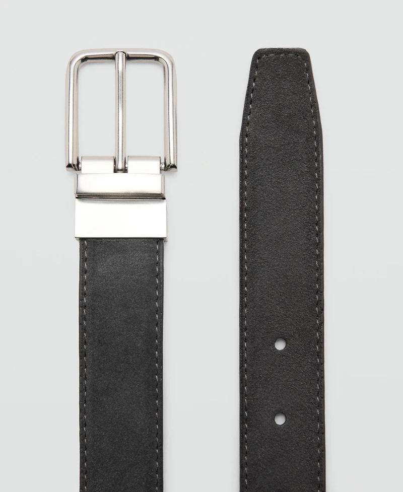 Mango Men's Reversible Suede Leather Belt
