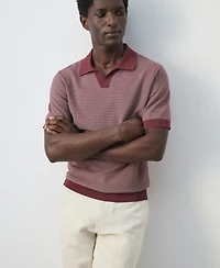 Mango Men's Combined Knit Polo Shirt