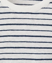 Mango Men's Striped Slim-Fit Linen T-Shirt