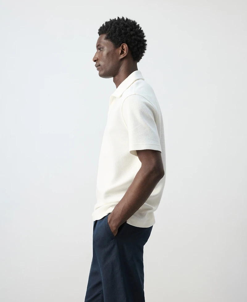 Mango Men's Regular-Fit Textured Polo Shirt