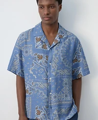 Mango Men's Printed Short-Sleeved Shirt
