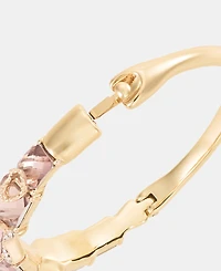 Anne Klein Gold-Tone Boxed Rose Baugette Stone Hinge Bracelet