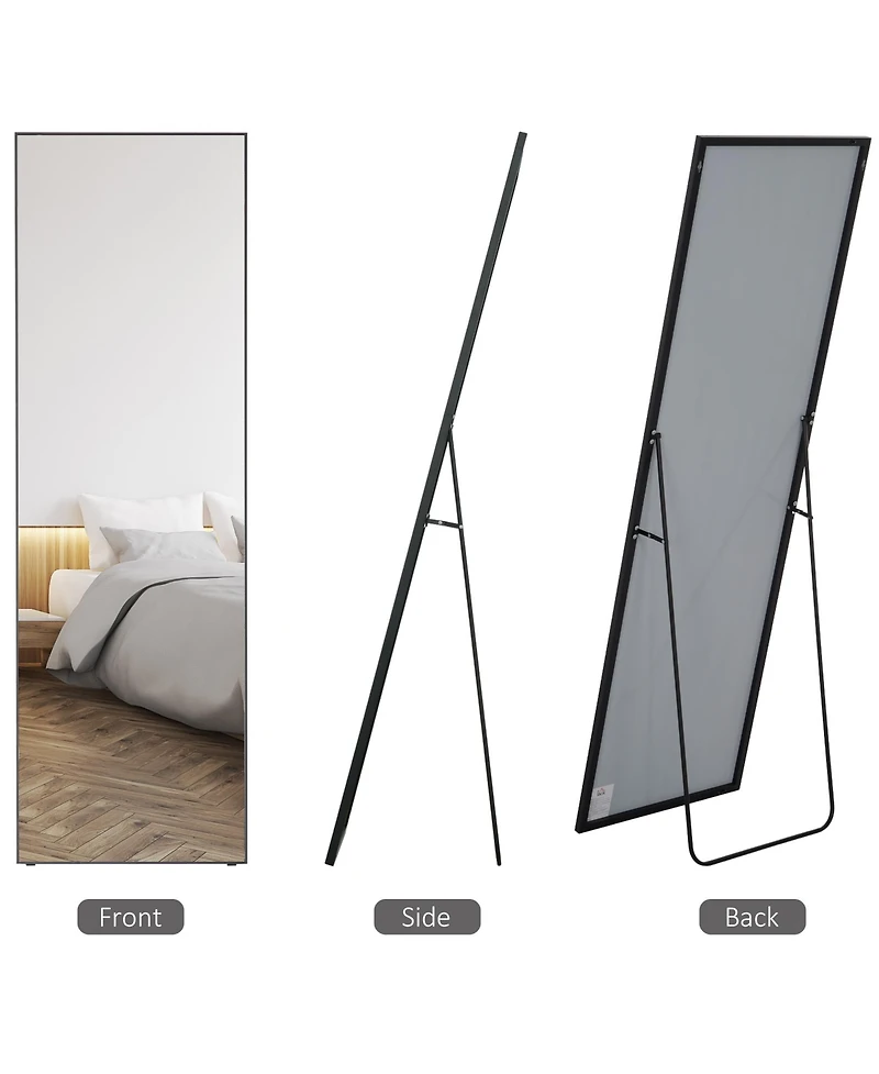 Homcom 62.5" Wall Hanging Full Length Mirror, Sding Bathroom Mirror