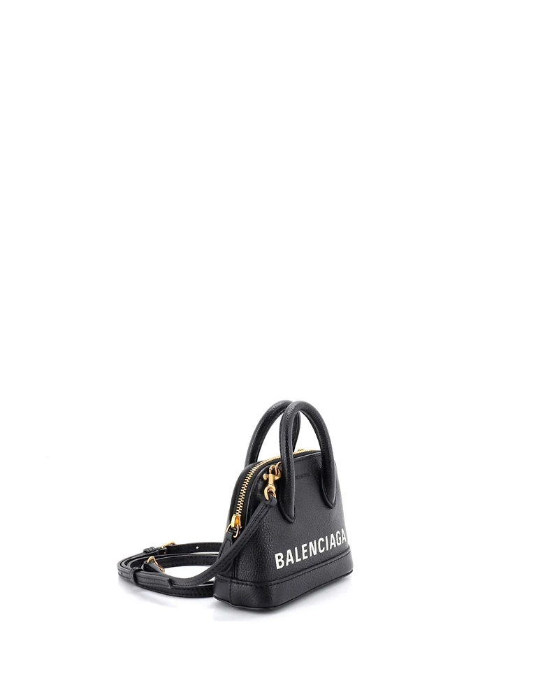 Pre-Owned Balenciaga Nano Logo Ville Bag Leather