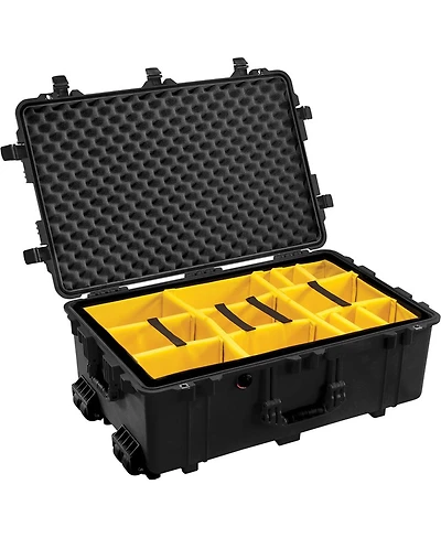 Pelican 1650 Watertight Wheeled Hard Case with Yellow Divider Set