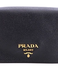 Pre-Owned Prada Small Flap Zip Crossbody Bag Vitello Phenix