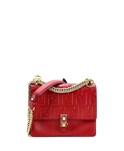 Pre-Owned Fendi Small Kan I Bag Zucca Embossed Leather