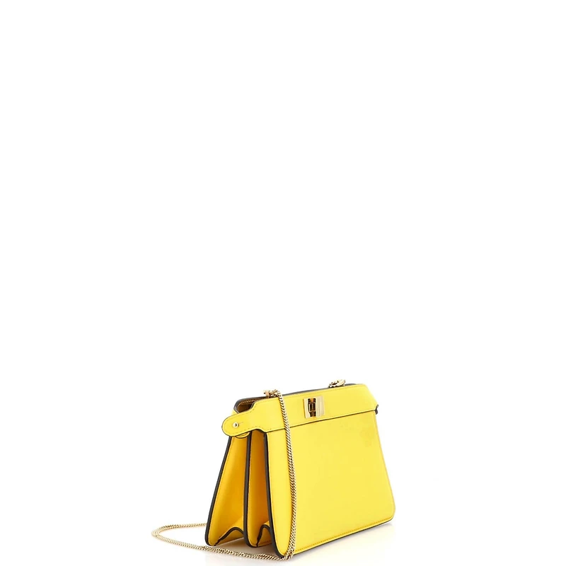 Pre-Owned Fendi Small Peekaboo ISeeU Chain Pochette Leather