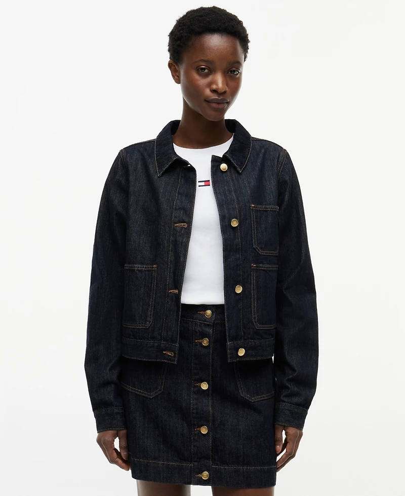 Tommy Hilfiger Women's Cotton Collared Denim Jacket