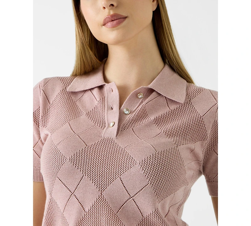 Guess Women's Short-Sleeve Melody Polo Sweater