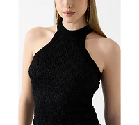 Guess Women's Sleeveless Pointelle Stitch Serina Lurex Sweater