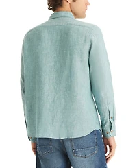 Nautica Men's Classic-Fit Long-Sleeve Button-Up Solid Linen Shirt
