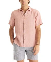 Nautica Men's Classic-Fit Solid Linen Short-Sleeve Shirt