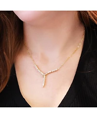 The Lovery Cz Snake Lariat Necklace 14K Gold-Plated Sterling Silver