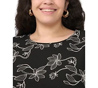 Vince Camuto Plus Crewneck Short-Sleeve Top