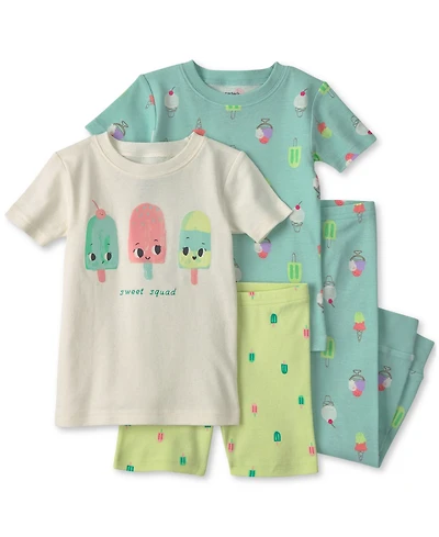 Carter's Toddler Girls' 2T-5T Berries Short-Sleeve Tops, Shorts and Pants Sleep & Play, 4-Piece Set