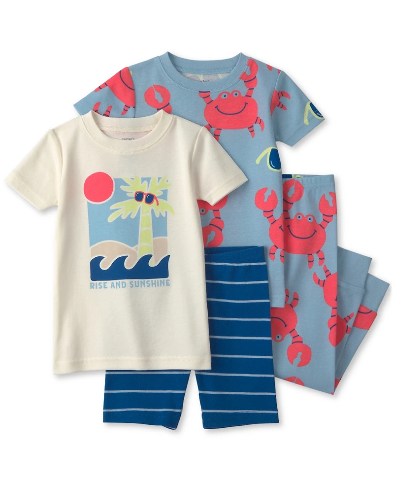 Carter's Toddler Girls' 2T-5T Berries Short-Sleeve Tops, Shorts and Pants Sleep & Play, 4-Piece Set