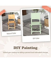 Set of 2 Teak Wood Folding Patio Chairs with 105 Degree Inclined Back