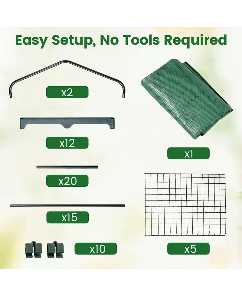 Gouun 75 in. Portable Mini Greenhouse with 5 Wire Shelves