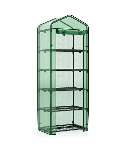 Gouun 75 in. Portable Mini Greenhouse with 5 Wire Shelves