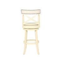 New Classic Furniture York 29" Wood Bar Stool with Fabric Seat