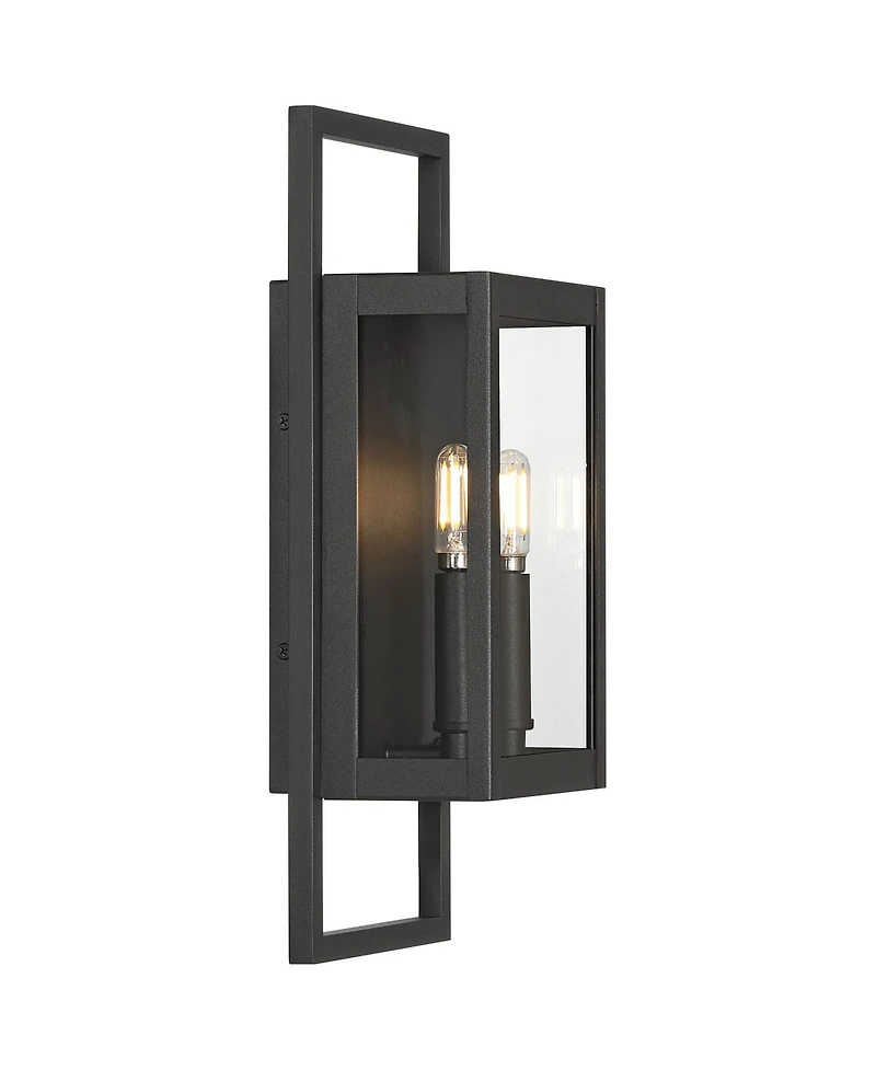 Possini Euro Design Possini Euro Jerry Sand Black 2Lt Marine Grade Outdoor Wall Light