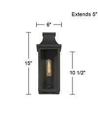 Franklin Iron Works Andres High Textured Pocket Lantern Outdoor Wall Light